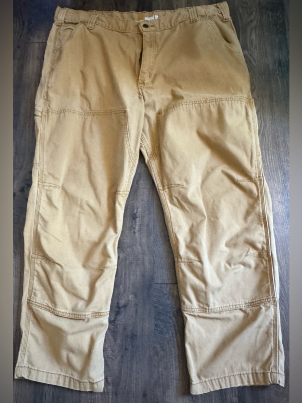 Carhartt Relaxed Fit Double Knee Pants 42x30 Tan Workwear Utility Canvas